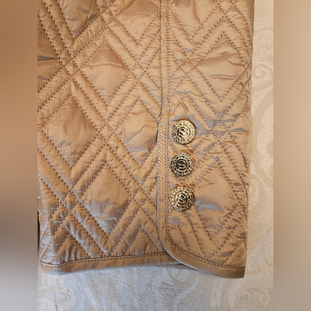 Women's Long Beige Winter Quilted Coat, Snover, NWT, Small - Picture 14 of 15